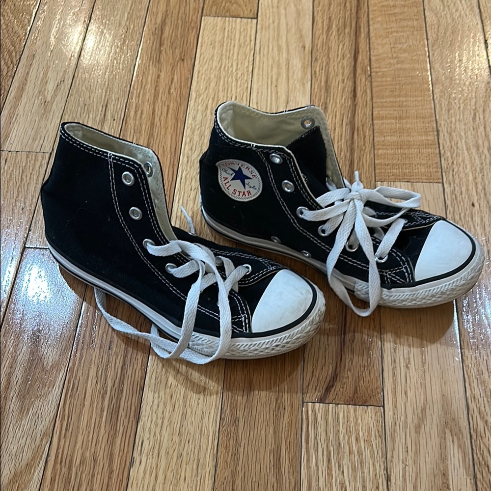 Classic Black High-Top Kids Sneakers